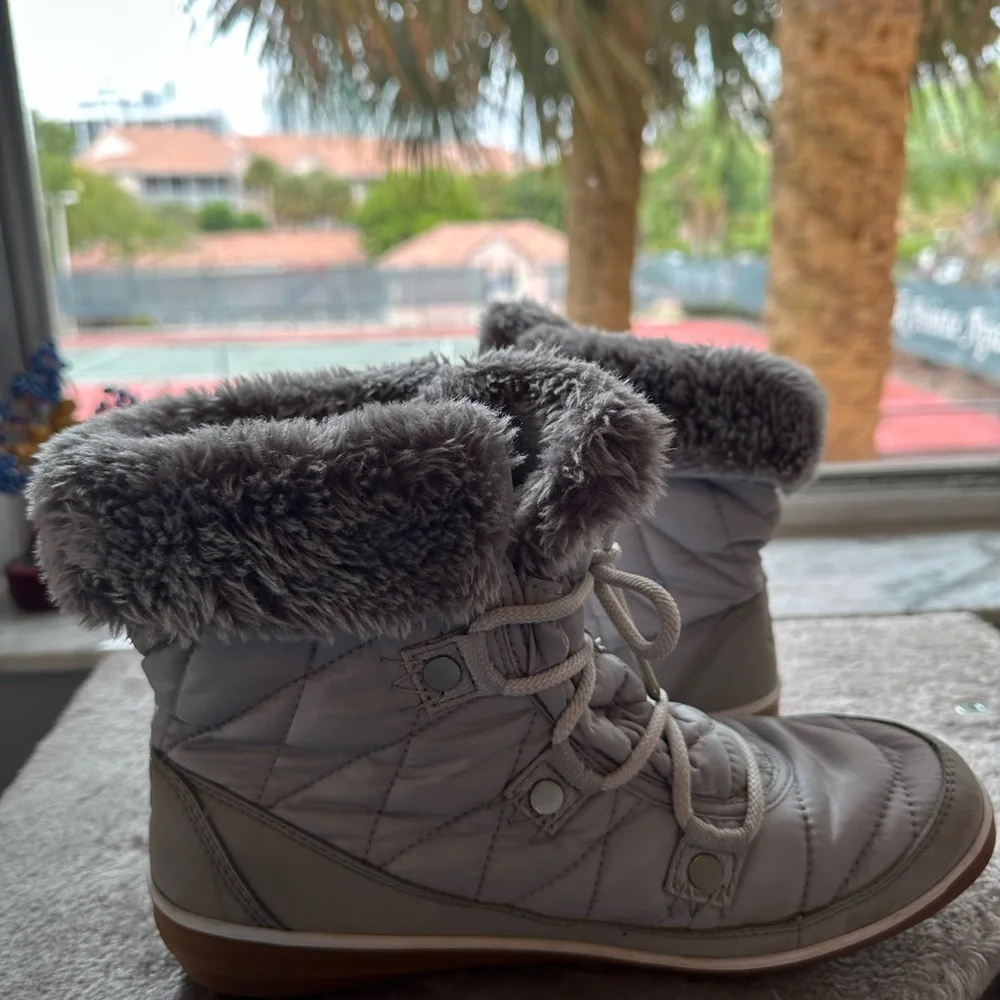 Columbia Black Quilted Boots with Faux Fur - Picture 2 of 8